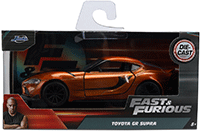 Show product details for Jada Toys Fast & Furious - Toyota Supra F9 (2020, 1/32 scale diecast model car, Candy Orange/W Black Stripes) 35632
