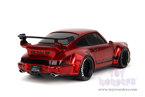 Jada Toys Pink Slips - Rauh-Welt Begriff (RWB) Body Kit with Display Base (1/18 scale diecast model car, Blue/Black with Pink stripes) 35726