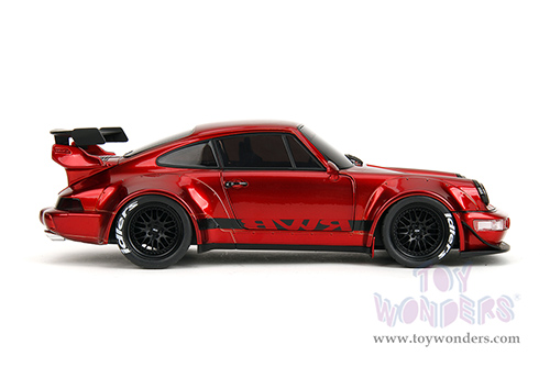 Jada Toys Pink Slips - Rauh-Welt Begriff (RWB) Body Kit with Display Base (1/18 scale diecast model car, Blue/Black with Pink stripes) 35726