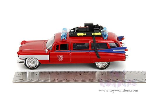 Jada Toys - Hollywood Rides | Ghostbusters™ Ecto-1™ Cadillac Ambulance TRANSFORMERS® Mash-up (1959, 1/32 scale diecast model car, Red) 35863