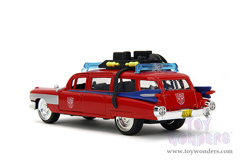 Jada Toys - Hollywood Rides | Ghostbusters™ Ecto-1™ Cadillac Ambulance TRANSFORMERS® Mash-up (1959, 1/32 scale diecast model car, Red) 35863