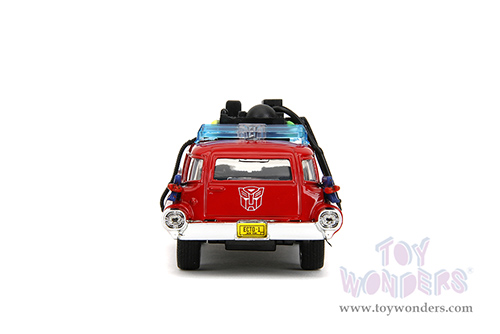 Jada Toys - Hollywood Rides | Ghostbusters™ Ecto-1™ Cadillac Ambulance TRANSFORMERS® Mash-up (1959, 1/32 scale diecast model car, Red) 35863
