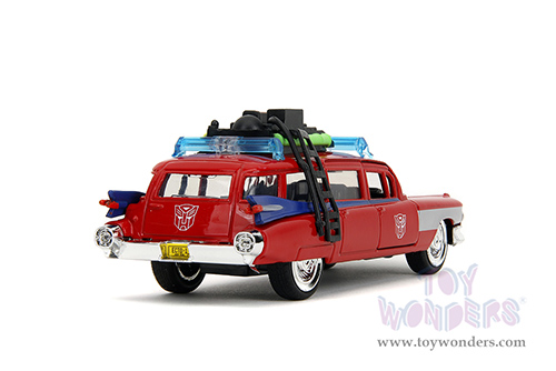 Jada Toys - Hollywood Rides | Ghostbusters™ Ecto-1™ Cadillac Ambulance TRANSFORMERS® Mash-up (1959, 1/32 scale diecast model car, Red) 35863