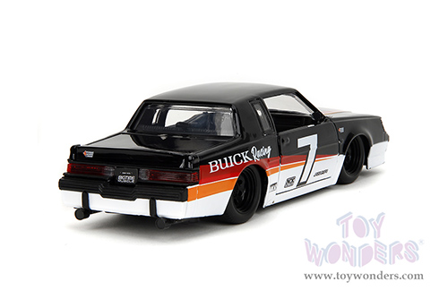 Jada Toys Bigtime Muscle - Buick® Grand National™ #7 "Buick Racing" (1987, 1/24 scale diecast model car, White/Black w Red/Orange stripes) 35864
