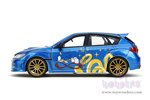Jada Toys - Hollywood Rides | Subaru Impreza WRX STI with Sonic Diecast Figure "Sonic The Hedgehog" (2012, 1/24, diecast model car, Blue) 35871