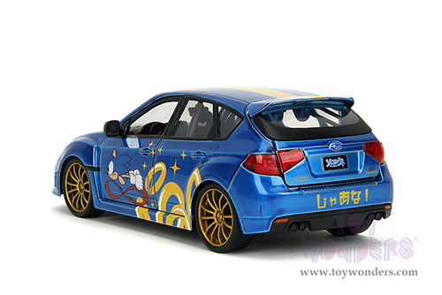 Jada Toys - Hollywood Rides | Subaru Impreza WRX STI with Sonic Diecast Figure "Sonic The Hedgehog" (2012, 1/24, diecast model car, Blue) 35871