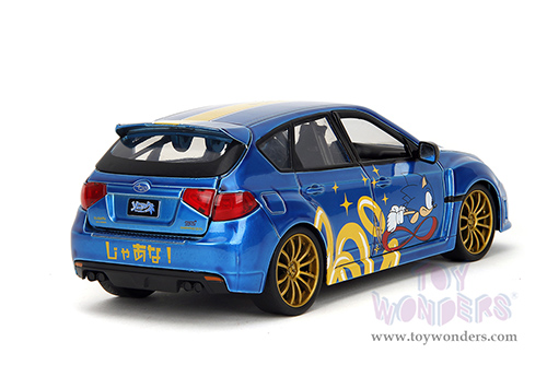 Jada Toys - Hollywood Rides | Subaru Impreza WRX STI with Sonic Diecast Figure "Sonic The Hedgehog" (2012, 1/24, diecast model car, Blue) 35871