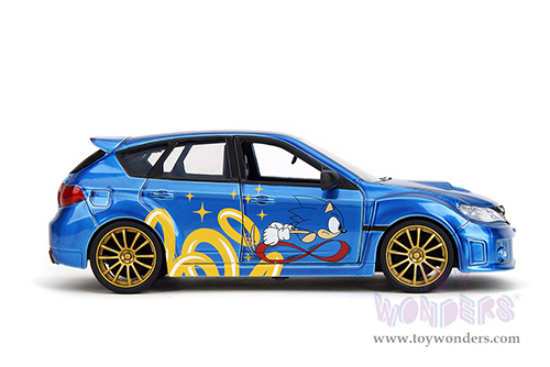 Jada Toys - Hollywood Rides | Subaru Impreza WRX STI with Sonic Diecast Figure "Sonic The Hedgehog" (2012, 1/24, diecast model car, Blue) 35871