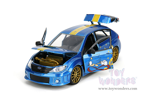 Jada Toys - Hollywood Rides | Subaru Impreza WRX STI with Sonic Diecast Figure "Sonic The Hedgehog" (2012, 1/24, diecast model car, Blue) 35871