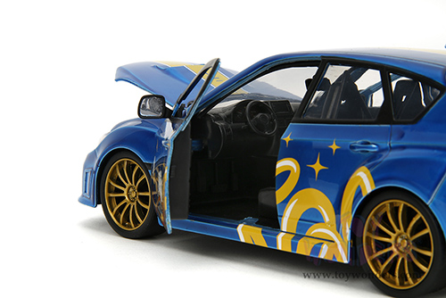 Jada Toys - Hollywood Rides | Subaru Impreza WRX STI with Sonic Diecast Figure "Sonic The Hedgehog" (2012, 1/24, diecast model car, Blue) 35871