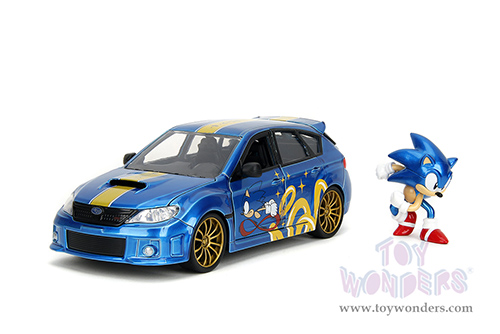 Jada Toys - Hollywood Rides | Subaru Impreza WRX STI with Sonic Diecast Figure "Sonic The Hedgehog" (2012, 1/24, diecast model car, Blue) 35871