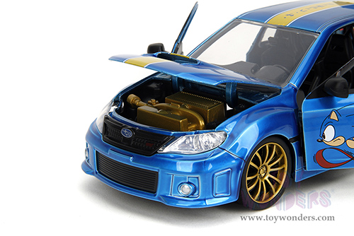 Jada Toys - Hollywood Rides | Subaru Impreza WRX STI with Sonic Diecast Figure "Sonic The Hedgehog" (2012, 1/24, diecast model car, Blue) 35871