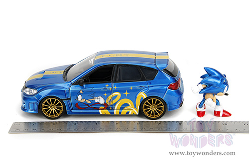 Jada Toys - Hollywood Rides | Subaru Impreza WRX STI with Sonic Diecast Figure "Sonic The Hedgehog" (2012, 1/24, diecast model car, Blue) 35871