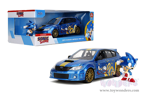 Jada Toys - Hollywood Rides | Subaru Impreza WRX STI with Sonic Diecast Figure "Sonic The Hedgehog" (2012, 1/24, diecast model car, Blue) 35871