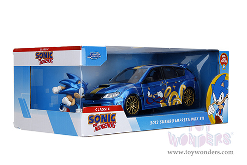 Jada Toys - Hollywood Rides | Subaru Impreza WRX STI with Sonic Diecast Figure "Sonic The Hedgehog" (2012, 1/24, diecast model car, Blue) 35871