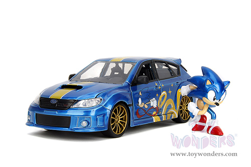 Jada Toys - Hollywood Rides | Subaru Impreza WRX STI with Sonic Diecast Figure "Sonic The Hedgehog" (2012, 1/24, diecast model car, Blue) 35871