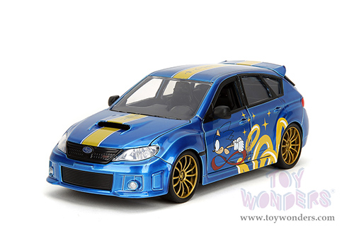 Jada Toys - Hollywood Rides | Subaru Impreza WRX STI with Sonic Diecast Figure "Sonic The Hedgehog" (2012, 1/24, diecast model car, Blue) 35871