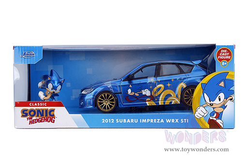 Jada Toys - Hollywood Rides | Subaru Impreza WRX STI with Sonic Diecast Figure "Sonic The Hedgehog" (2012, 1/24, diecast model car, Blue) 35871