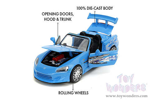 Jada Toys Fast & Furious - Suki's Honda S2000 with Mia's Graphics "Remix" (2001, 1/24 scale diecast model car, Blue) 35875