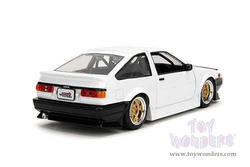 Jada Toys JDM Tuners™- Toyota Trueno AE86 Hardtop (1986, 1/24 scale diecast model car, White/w Black hood) 35956
