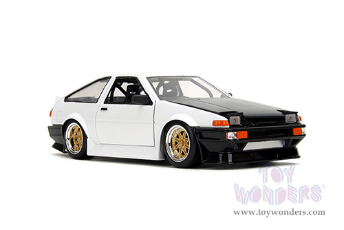 Jada Toys JDM Tuners™- Toyota Trueno AE86 Hardtop (1986, 1/24 scale diecast model car, White/w Black hood) 35956