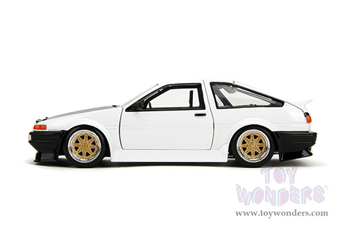 Jada Toys JDM Tuners™- Toyota Trueno AE86 Hardtop (1986, 1/24 scale diecast model car, White/w Black hood) 35956