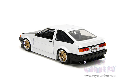 Jada Toys JDM Tuners™- Toyota Trueno AE86 Hardtop (1986, 1/24 scale diecast model car, White/w Black hood) 35956