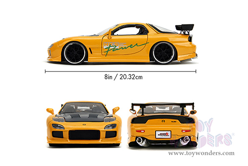 Jada Toys JDM Tuners™- Mazda RX-7 "HKS Power" (1993, 1/24, diecast model car, Yellow) 35957