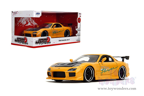 Jada Toys JDM Tuners™- Mazda RX-7 "HKS Power" (1993, 1/24, diecast model car, Yellow) 35957