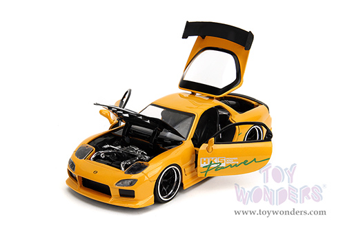 Jada Toys JDM Tuners™- Mazda RX-7 "HKS Power" (1993, 1/24, diecast model car, Yellow) 35957