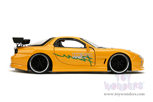Jada Toys JDM Tuners™- Mazda RX-7 "HKS Power" (1993, 1/24, diecast model car, Yellow) 35957