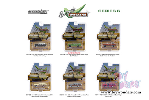 Greenlight - Estate Wagons Series 6 (1/64 scale diecast model car, Asstd.) 36010/48