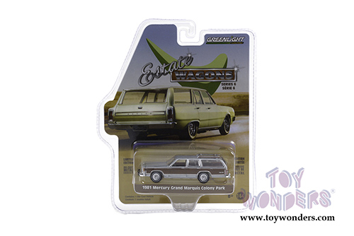 Greenlight - Estate Wagons Series 6 | Mercury Grand Marquis Colony Park (1981, 1/64 scale diecast model car, Dove Gray/Woodgrain) 36010E/48