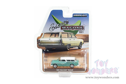Greenlight - Estate Wagons Series 7 | Chevrolet® Nomad "Holley Speed Shop" (1955, 1/64 scale diecast model car, Green with White Top) 36040A/48
