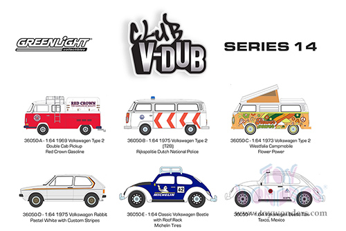 Greenlight - Club Vee-Dub Series 14 (1/64 scale diecast model car, Asstd.) 36050/48