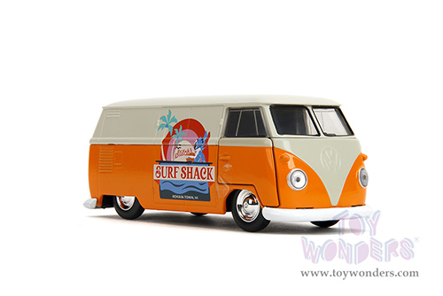 Jada Toys - Hollywood Rides | Disney Stitch Volkswagen Bus "Stitch's Surf Shack" (1961, 1/32 scale diecast model car, Orange/Cream) 36144