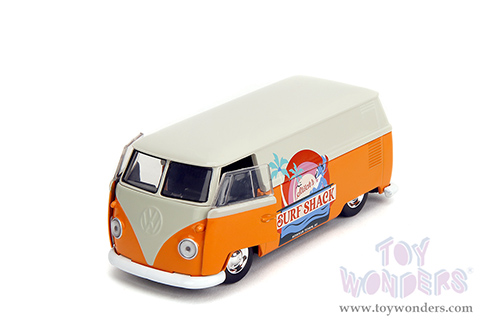 Jada Toys - Hollywood Rides | Disney Stitch Volkswagen Bus "Stitch's Surf Shack" (1961, 1/32 scale diecast model car, Orange/Cream) 36144