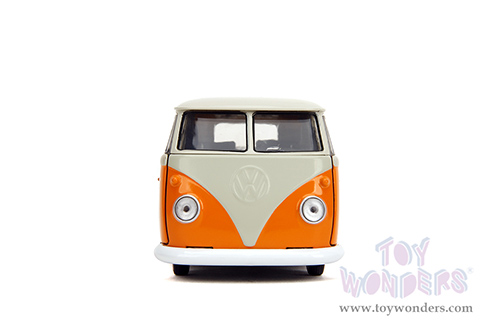 Jada Toys - Hollywood Rides | Disney Stitch Volkswagen Bus "Stitch's Surf Shack" (1961, 1/32 scale diecast model car, Orange/Cream) 36144