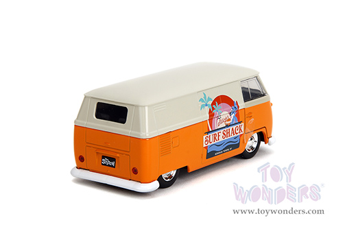 Jada Toys - Hollywood Rides | Disney Stitch Volkswagen Bus "Stitch's Surf Shack" (1961, 1/32 scale diecast model car, Orange/Cream) 36144