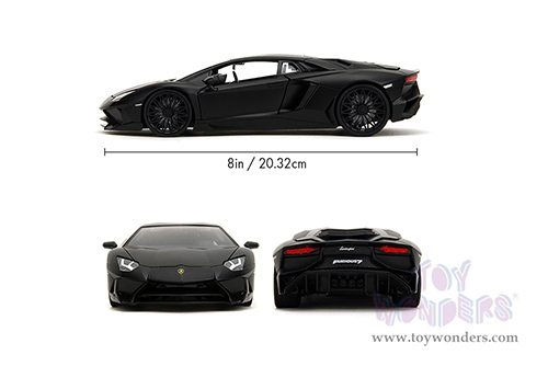 Jada Toys Fast & Furious - Shaw's Lamborghini Aventador "Furious 7" (1/24 scale diecast model car, Matte Black) 36152