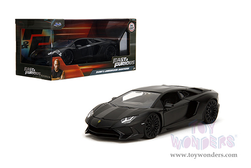 Jada Toys Fast & Furious - Shaw's Lamborghini Aventador "Furious 7" (1/24 scale diecast model car, Matte Black) 36152