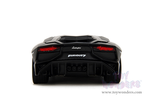 Jada Toys Fast & Furious - Shaw's Lamborghini Aventador "Furious 7" (1/24 scale diecast model car, Matte Black) 36152