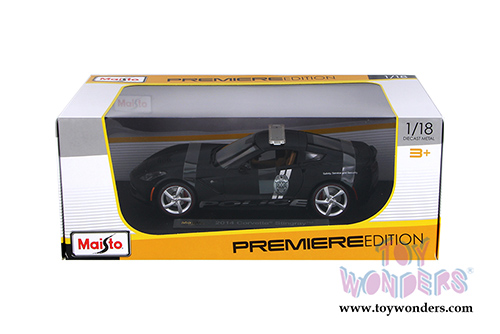 Maisto Premiere - Corvette&reg; Stingray&trade; Police Hardtop (2014, 1/18 scale diecast model car, Matte Black) 36212P