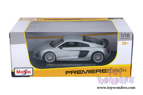 Maisto Premiere - Audi R8 V10 Plus Hardtop (1/18 scale diecast model car, Silver) 36213SV