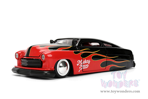 Jada Toys - Hollywood Rides | Disney Mercury with Vintage Mickey Mouse Diecast Figure (1951, 1/24, diecast model car, Black/Red flames) 36272