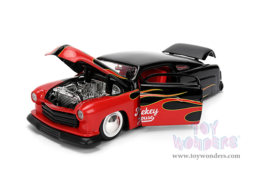 Jada Toys - Hollywood Rides | Disney Mercury with Vintage Mickey Mouse Diecast Figure (1951, 1/24, diecast model car, Black/Red flames) 36272