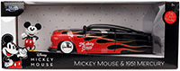 Jada Toys - Hollywood Rides | Disney Mercury with Vintage Mickey Mouse Diecast Figure (1951, 1/24, diecast model car, Black/Red flames) 36272; 