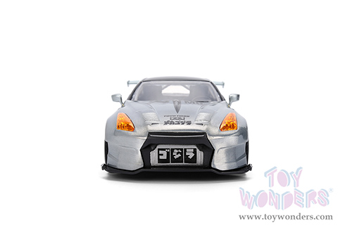 Jada Toys - Hollywood Rides | Nissan Skyline GT-R (R35) Ben Sopra with Mechagodzilla Diecast Figure "Godzilla" (2009, 1/24, diecast model car, Silver) 36285