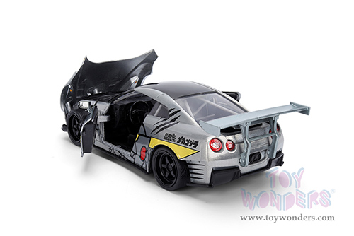 Jada Toys - Hollywood Rides | Nissan Skyline GT-R (R35) Ben Sopra with Mechagodzilla Diecast Figure "Godzilla" (2009, 1/24, diecast model car, Silver) 36285