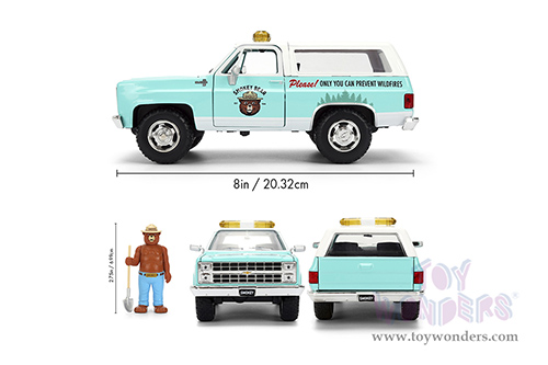 Jada Toys - Hollywood Rides | Chevrolet® Blazer with Smokey Bear™ Diecast Figure (1980, 1/24, diecast model car, Light Green) 36294